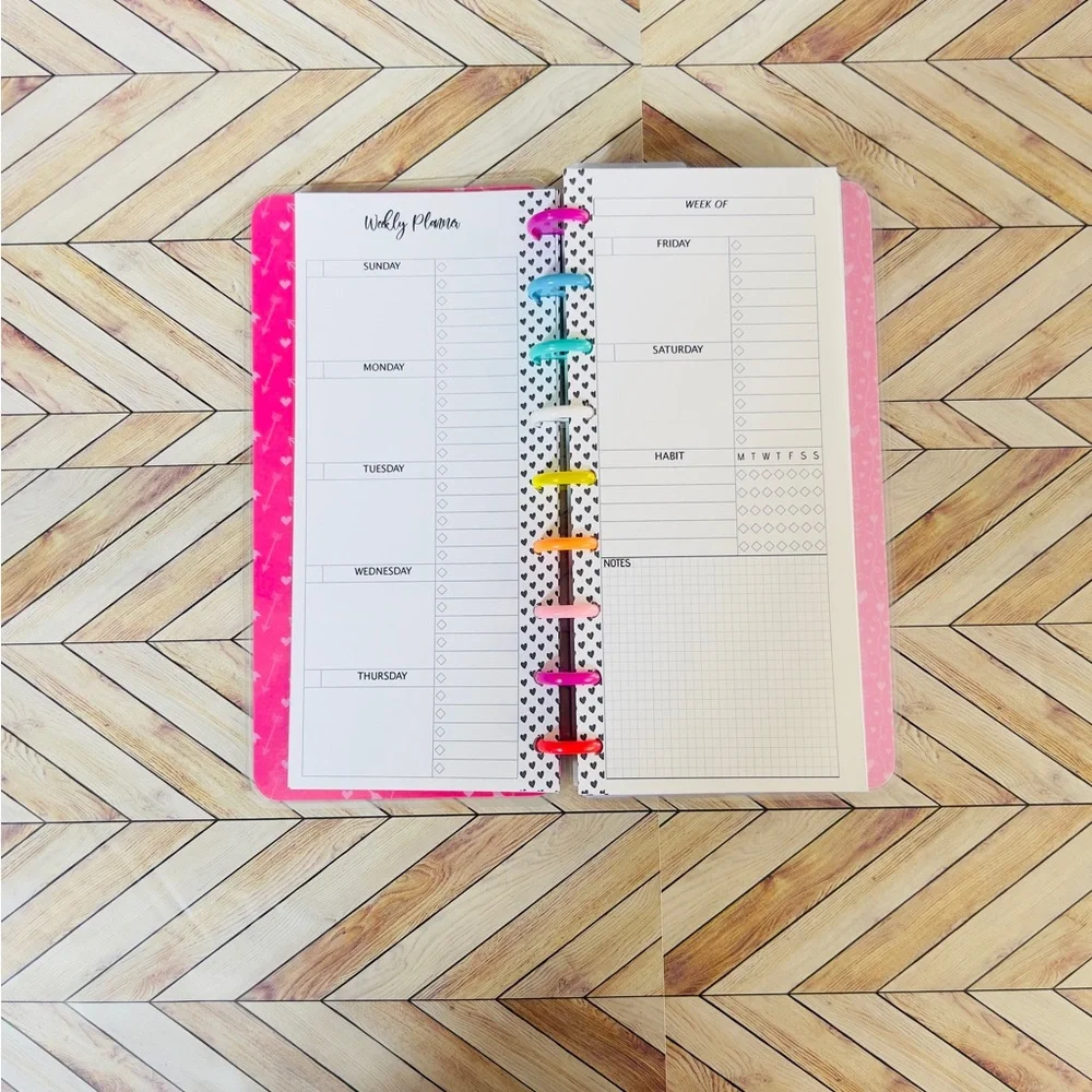 Skinny classic size planner Happy cupid gnomes Valentine’s weekly layout